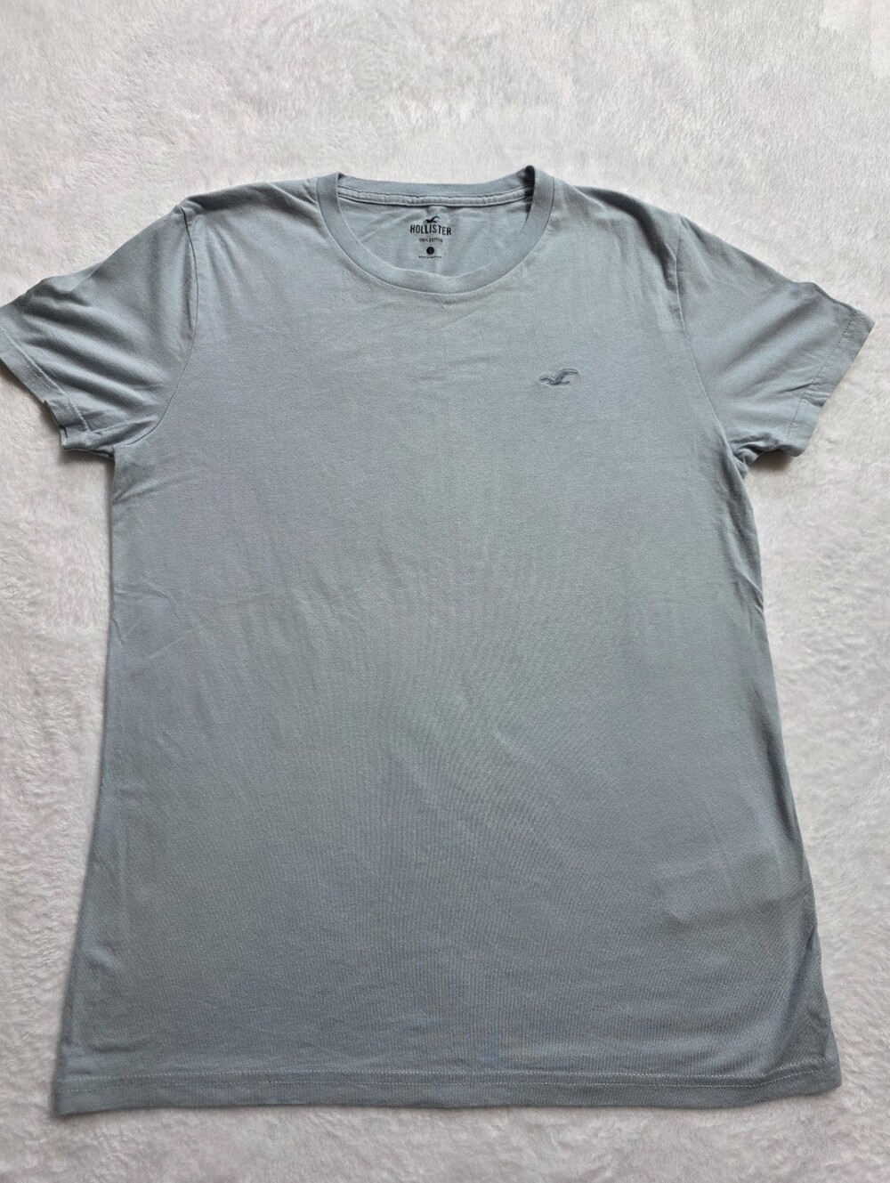 Hollister Light Blue Embroidered Seagull Logo Short Sleeve T-Shirt Size S